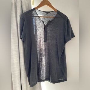 John varvatos short sleeve Henley grey